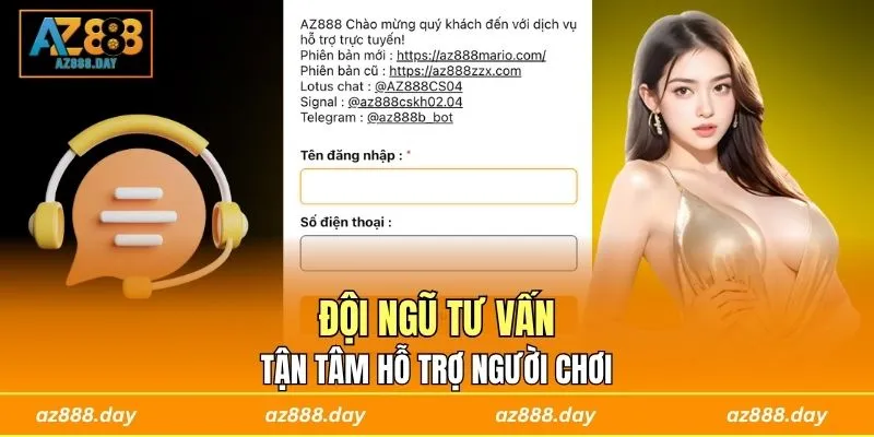 Đội ngũ tư vấn tận tâm hỗ trợ người chơi